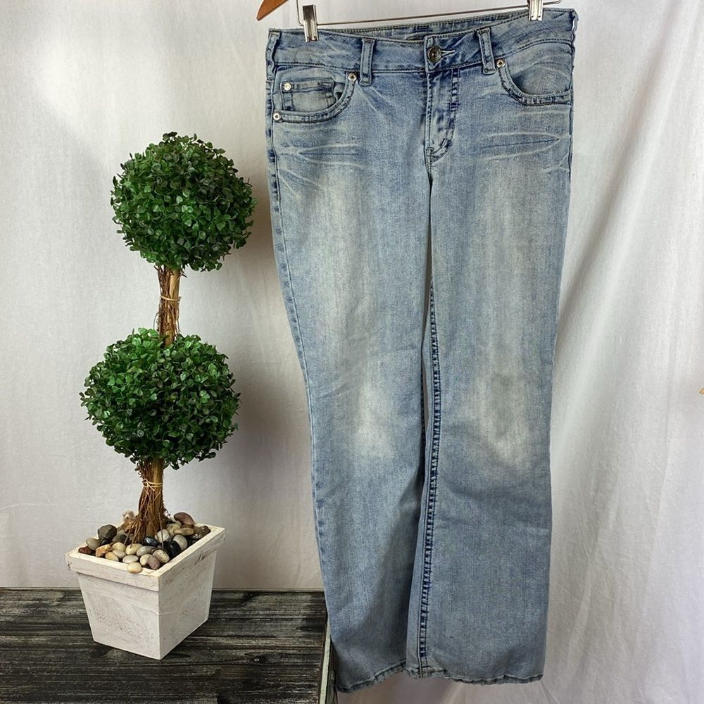 Silver Jeans Blue Suki Mid Rise Flair Hem Jeans 31